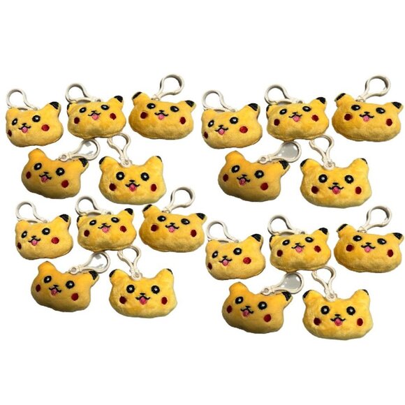 Pokemon Pikachu Mini Clip-On Plushie Keychain set of 20Pk Pokémon - Picture 1 of 2